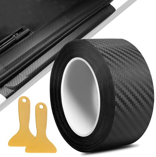 gaoduanluoluo Carbon Folie, 3D Selbstklebend Autofolie Schwarz, 5cmx10m Auto Einstiegsleisten Schutz Aufkleber, Wasserdichter Kratzfest Lackschutzfolie Auto, Karbon Folie für Auto Fahrrad Motorrad