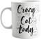 Crazy Cat Lady 11oz Ceramic Mug – Funny Coffee Cup with Cat Design for Kitten Lovers – Cute and Humorous Gift for Mums, Present for Him or Her