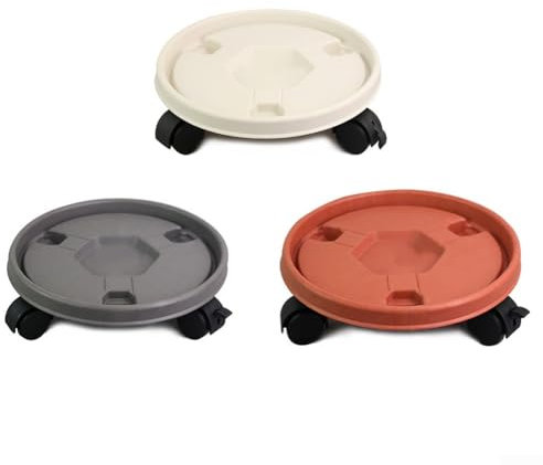Déménagement de plantes sur roulettes 260 mm pour grands vases, poubelles et pots de jardin (blanc)