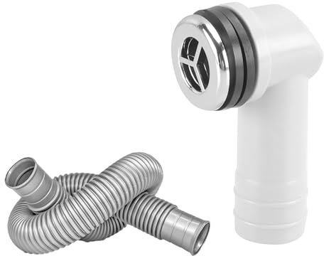 Qrity 1 x Tuyaux de Trop-plein, Tube de Trop-plein pour Lavabo en Céramique pour Lavabo de Salle de Bain, 29x29mm Interface Ronde, Longueur de Tube 450 mm