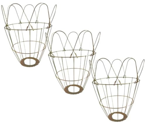 DRESSOOS 3st Verschleißfester Lichtkäfig Hängeleuchten Für Die Küche Rattan-leuchten Inkubatorheizung Wärmelampenkäfig Wärmelampe Für Welpen Schlangenkäfig Haustierzwiebel Golden Eisen