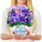 GREETING ART Pop Up Karte Blumenstrauß, Veilchen, 10.8 Zoll, 3d Geburtstagskarte, Hochzeitskarte, Jubiläumskarte, Gute Besserung karte für Frauen, Mütter und Ehefrauen
