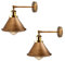 LEDSone 2 Pack of Industrial-Wall Light Vintage 240-degree Adjustable Wall Sconce Antique Wall Mounted Lighting E27 for Restaurants Kitchen Bedroom (Brushed Copper - 2 Pack, with Bulb)