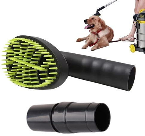 Pet Hair Grooming Brush Vacuum Attachment – Dog Hair Remover Tool, Cat Shedding Vacuum Accessory | Pet Vacuum Brush, Easy Detachable Grooming Head, Gentle Bristle Pet Comb, Clean