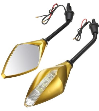 Motorrad Lenkerendenspiegel 2 Stück X 10 Mm Universal-Motorrad-Rückspiegel, Seitenwindspiegel, LED-Anzeige, Blinker, Roller-Rückspiegel Rückspiegel
