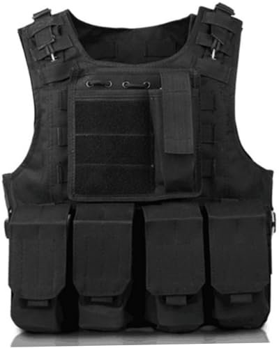 Security Vest Adjustable Airsoft Vest Lightweight Paintball Quick Release Plate Carrier Comfort Police Multifunctional Outdoor for Train Game, Vests
