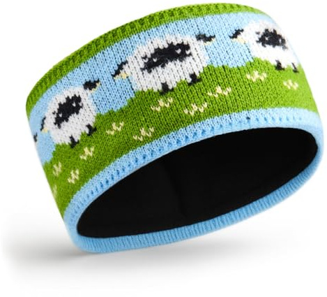 Xuniea Damen Stirnband Winter Headband Fleece Futter Schafmuster Strick Ohrenwärmer Kopfband Warmer Gestricktes Stirnband aus Wolle Elastische Haarband Haarreifen, 11 cm x 23 cm