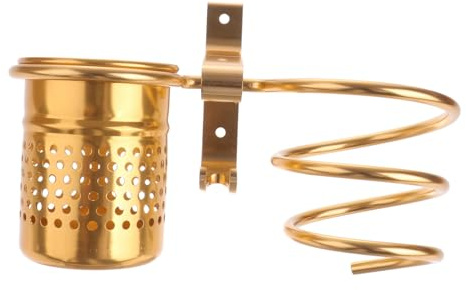 Aluminium Haartrocknerhalter Wandmontage, Goldener für Badezimmer | 1 Satz, Glatte Oberfläche, Rostfrei und Platzsparend, für Haushalt, Schminktisch, Bürste
