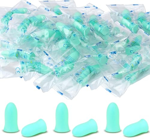 Ohrstöpsel zum Schlafen, 60 Paare Soft Gehörschutzstöpsel 36dB höchster SNR Schlaf Ohrstöpsel Gehörschutz Stöpsel zum Schnarchen, Lernen, Reisen, Konzerte, Laute Geräusche (Grün)