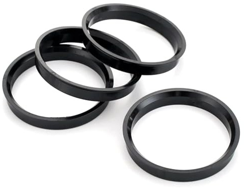 AJKQNMA 4 Stück Radnaben-Zentrierringe 66,6mm auf 57,1mm, Schwarz Polycarbonat Zentrische Ringe, Auto Felgenzentrierringe zur Beseitigung von Lenkradvibrationen
