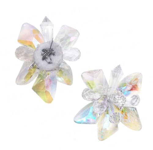 MAJORMENCH Elegant Acrylic and Glass Shoe Clips for Sandals and Shoes Fashion Flower Decoration Charms for New Year and Engagement Accessories