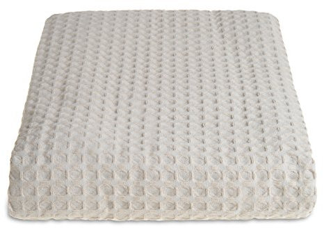 Allure Waffle Throw Blanket, 100% Cotton Luxury Double Bedspread, 175 x 225cm (Taupe)