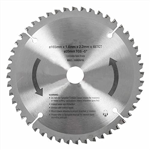 Dapetz ® Plunge Track Saw Blade TCT Circular Blades Ideal for Plunge Saws, 165mm x 48 Teeth x 20mm Bore, Tungsten Carbide Tipped