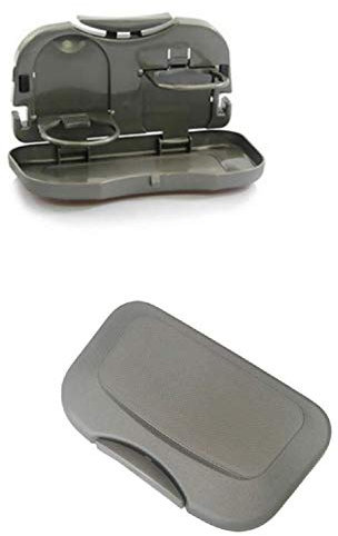 INION 1x Tisch für Autorücksitz GRAU - KLAPPTISCH & MEHRZWECKTISCH - Spieltisch - Esstisch Ausklappbar für Getränke und Mahlzeiten im Auto (1x Rücksitztisch GRAU)