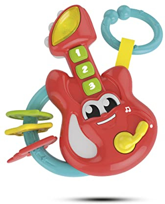 Clementoni Baby Gitarre Elektronische Rassel, Spielzeug, Mehrfarbig, 17220