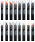 Moon Creations Gesichtsfarbesstift-Körperkreide, 3,2 g, schweißfeste und wasserbeständige Gesichtsfarbe, tierversuchsfrei, für Kostüme, Feste, Halloween für Kinder, Erwachsene (16er-Set)