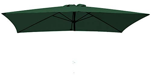 Green Bay 3X2m/6 Arms Replacement Parasol Garden Patio Umbrella Fabric Canopy Cover (Green)