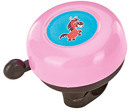 Prophete Unisex Jugend Kinderrad-Glocke, pink mit Pferde-Motiv Fahrradglocke, 5029, Einheitsgröße