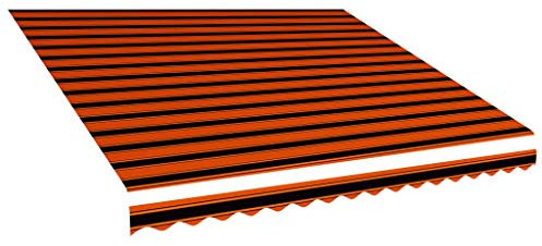 Tidyard Markisetuch Ersatzstoff Markisenbespannung Mit 1 Markisen-Haupttuch und 1 Volant,Markisenstoff Sonnenschutz für Markisenrahmen der Größe 4,5 x 3 m,Polyester mit PU-Beschichtung