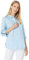 Tommy Hilfiger Damen Klassisches Langarmshirt mit Rolllasche und Knopfleiste (Standard und Übergröße), Kristallblau, XL, Crystal Blue, X-Groß