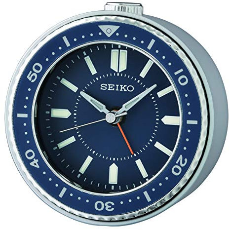 Seiko Wecker, Kunststoff, blau, 95 mm