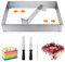 Gohytal Rechteckig Tortenring Verstellbar, Backrahmen 5cm Hoch, Backform Mit Teilern Und Spatel, Edelstahl Kuchenform, Backblech für Kuchen Torten Pizza