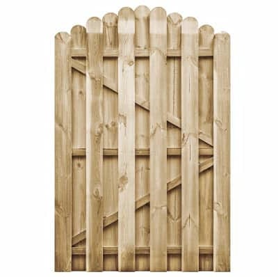 Wakects Gartenzaun aus Kiefernholz mit Bogen, Gartenzaun für den Außenbereich, aus Holz, 100 x 150 cm (B x H)