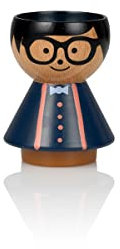 Lucie Kaas Eierbecher aus der Borkfold Kollektion, in Form eines Jungen Eddie, aus Buchenholz, handbemalt, Höhe: 6cm, BF02ED