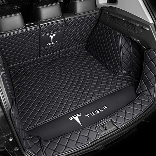 Leder Kofferraummatten Kofferraumwanne, für Tesla Model S 2015-2020 Auto Lederschutzunterlage Schutzpolster Styling Interieur Dekorations Zubehör