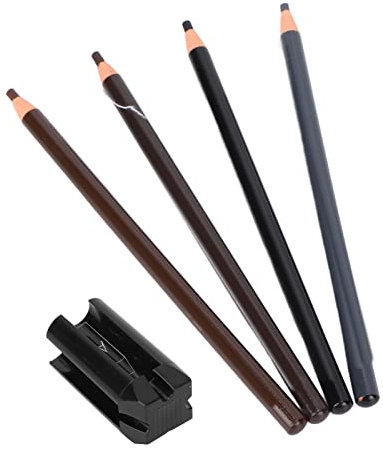 Augenbrauenspitzer für Augenbrauen, professionelles Kosmetik-Set mit Augenbrauenstiften, Microblading, wasserdicht, mit 4 Augenbrauenstiften und Augenbrauenspitzer