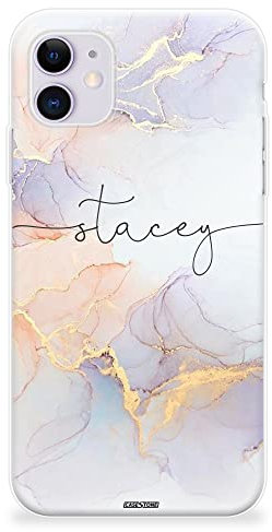 CaseStone Personalised Phone Cases fit Apple iPhone – Custom Design Made in UK Clear Soft Silicone Cover – Great Gifts for Birthday, Christmas (iPhone 11, 06)