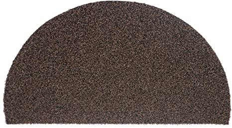 Carpido Fußmatte innen braun halbrund 60x90 cm – Schmutzfangmatte rutschfest – Türmatte außen wetterfest & schmutzabweisend - Türvorleger mit Brush-Effekt