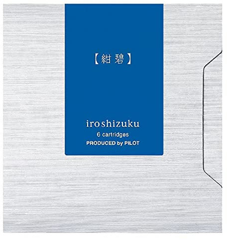Pilot Iroshizuku Fountain Pen Ink Cartridges Kon-peki (Cerulean Blue) 6 Pieces IRF-6S-KO with Kanji Love Sticker