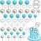 46 Stück Tortendeko Kugeln, Blau und Silber Kuchen Schaumkugeln Cupcake Topper, Happy Birthday Cake Topper DIY Tortendeko Hochzeit für Hochzeit Hochzeitstag Geburtstag Babyparty