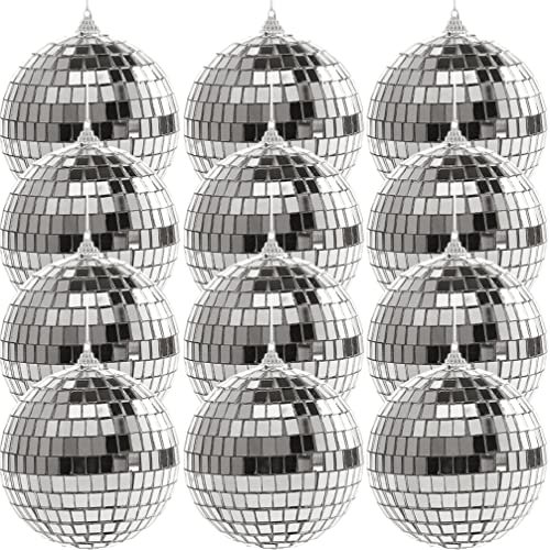 TOYANDONA 12 Stücke Discokugel Hängend Glitzerkugel Weihnachten Spiegelkugel Zum Aufhängen Disco Kugel Anhänger hängende Baumkugel Disco Ball Für Weihnachtsbaum Weihnachtsschmuck Zubehör 4cm