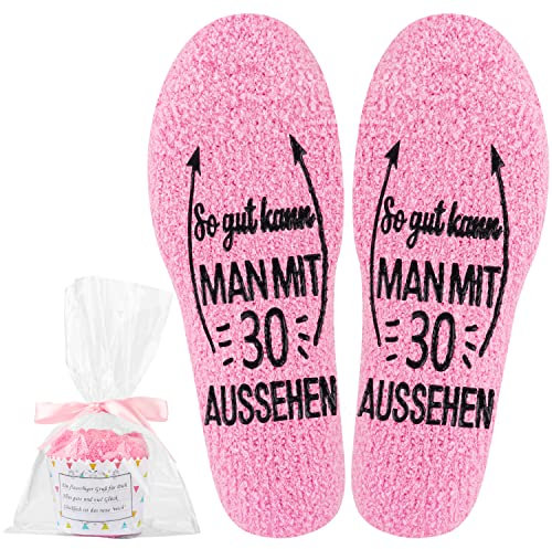 Jeasona 30. Geburtstag Socken 30 Geburtstag Frauen Geschenk 30. Geburtstag Frauen Deko Geschenkideen zum 30 Geburtstag Geschenke zum 30 Geburtstag Frau 30. Geburtstag Freundin Rosa