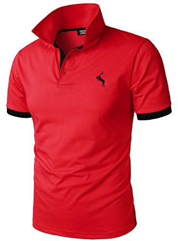 HOOD CREW Polo Clásico para Hombre Manga Corta Camisas Casual Verano Tops