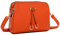 Eliox, kleine Damen-Umhängetasche mit 3 geräumigen Fächern, Handtasche aus PU-Kunstleder, modische Schultertasche, Orange