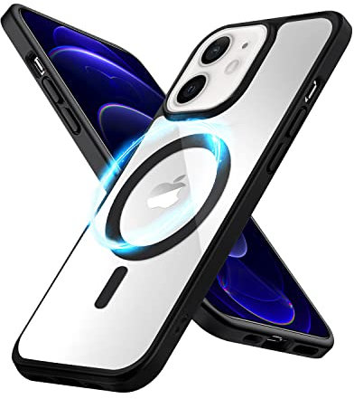 Frentree iPhone 12/12 Pro Hülle mit MagSafe kompatibel, magnetische Schutzhülle für schnelleres Laden, Handyhülle mit Schutzstufe in Militärnorm, Anti-Vergilbung & Aufprallschutz