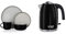 Barbary & Oak BO867006BLK Cascade 16 Piece Dinnerware Set, Stoneware, Black and Cream Speckled & Russell Hobbs 20413 Stainless Steel Electric Kettle, 1.7 Litre, Black