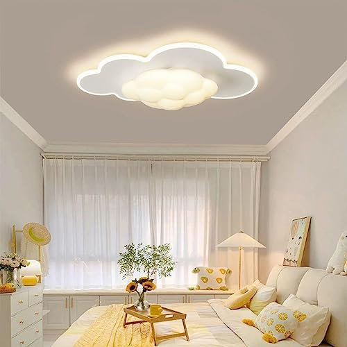 Deckenlampe LED dimmbare Deckenleuchte Kinderzimmerleuchte mit Fernbedienung Marshmallow Wolke Design Weiße Decke Lampe kreativ Indoor Kronleuchter Schlafzimmer Wohnzimmer Küche Büro Beleuchtung