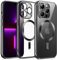 JETech Funda Suave Claro para iPhone 13 Pro 6,1 Pulgadas, Lente Cámara Protección Completa, Compatible con MagSafe Carga Inalámbrica, Carcasa TPU Galvanizada Antigolpes (Negro)