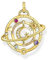 THOMAS SABO 2 Kettenanhänger mit Planetenring und bunten Steinen vergoldet 750 Gelbgold Vergoldung, Kaltemail, 925 Sterlingsilber PE953-776-7
