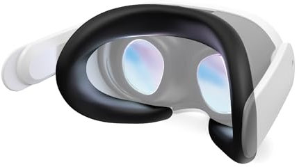 APEXINNO Copertura per viso in silicone VR per accessori originali per cuffie Quest 3, maschera per cuscino per viso VR per visore per cuffie Quest 3 (Nero)