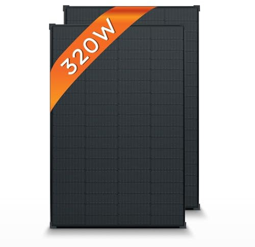 VOLTANIC 320W Solar Array 2PC 160W | All-Black Rigid Module | Ultra-Efficient Monocrystalline N-Type TOPCon | Ideal for 12V/24V Off-Grid, Motorhomes, Narrowboats, Sheds & for Backup Power Stations