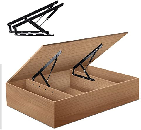 Hydraulisches Betthebescharnier,Bett Lift Hydraulic Mechanism Kits Bett Pneumatisches Hebeset Lagerung mit Gasfedernz Lagerung für unter Box,Sofa,Bett,Lagerscharniere,Platz sparend,DIY,Gasfedern