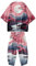 DOSLAVIDA Ensemble de vestes kimono japonaises pour homme - Élégant manteau ouvert sur le devant avec short - Style chinois - Cardigan imprimé, Pantalon-rose 1, Medium