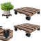 MAYTIIMO 2 rotoli per piante in WPC, forma rettangolare, 30 x 30 cm, portata 100 kg, con ruote, sottovaso, per piante e interni, colore marrone