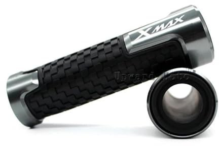 JRink Poignées Moto pour Xmax X-Max 125 250 300 400 Universel 7/8 22mm Moto Aluminium Caoutchouc Anti-dérapant Poignée Barre Guidon Poignées(Titanium)