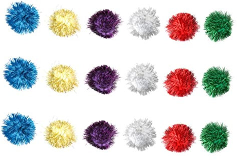 WOONEKY 18stücke Glitzernde Katzenbälle Tinsel Spielzeug Für Aktive Katzen Interaktives Katzenspielzeug Für Spiel Und Bewegung Fördert Gesundheit Beziehung Zu Ihrem Haustier